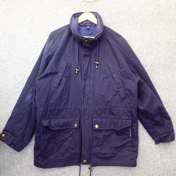 Vintage Abercrombie Fitch Jacket Mens M Navy Blue Utility Tech Field 90s Funnel
